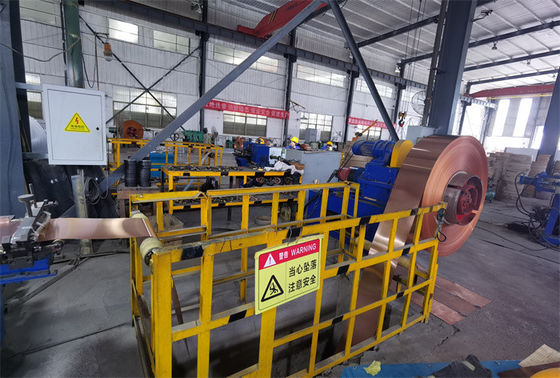 CR Bakır Brass bobin levhası Soğuk vallası sonrası kesme hattı makinesi 0.2 -2.0 X 600